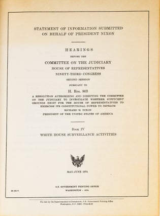 Statement of Information Submitted on Behalf of President Nixon. 4 bks