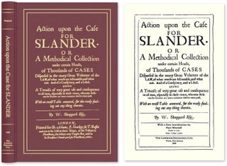 Item #53176 Action Upon the Case for Slander. Or a Methodical Collection. W. Sheppard, Paul...