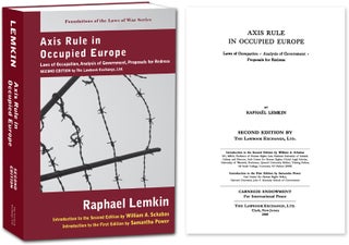 Item #53400 Axis Rule in Occupied Europe, 2nd Ed. - PAPERBACK. Raphael Lemkin, Samatha Power, New...