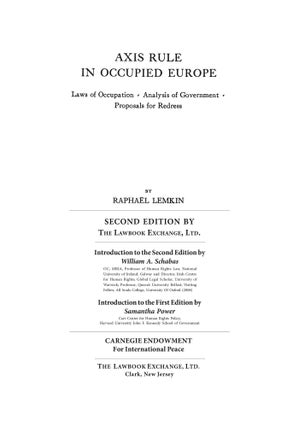 Axis Rule in Occupied Europe, 2nd Ed. - PAPERBACK