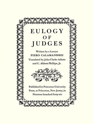 Eulogy of Judges. Paperback edition.
