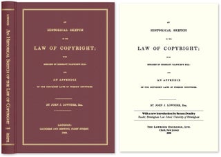 Item #53553 An Historical Sketch of the Law of Copyright; with Remarks on. John J. Ronan Deazley...