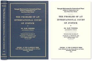 Item #53569 The Problem of an International Court of Justice. Hans Wehberg
