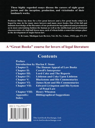 Men and Books Famous in the Law. (New Paperback) ed.