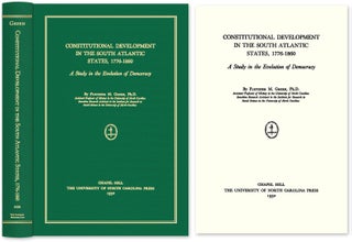 Item #53782 Constitutional Development in the South Atlantic States, 1776-1860. Fletcher M. Green