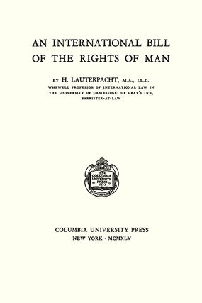 An International Bill of the Rights of Man.