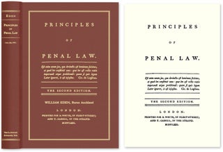 Item #53962 Principles of Penal Law. The Second edition. William Eden