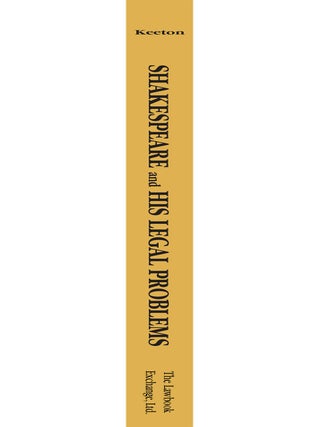 Shakespeare and His Legal Problems. Hardcover w/dustjacket