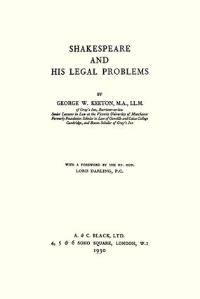 Shakespeare and His Legal Problems