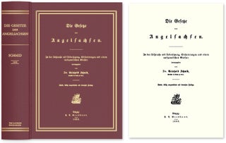 Item #54034 Die Gesetze der Angelsachsen, in der Ursprache mit Uebersetzung, Rheinhold Schmid