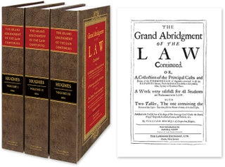 Item #54038 The Grand Abridgment of the Law Continued, Or, a Collection of the. William Hughes,...