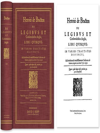 Item #54039 De Legibus et Consuetudinibus Angliae, Libri Quinque: In Varios. Henry de Bracton,...