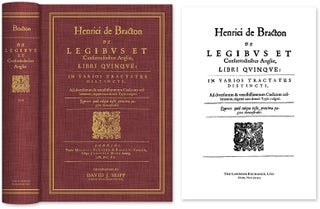 Item #54039 De Legibus et Consuetudinibus Angliae, Libri Quinque: In Varios. Henry de Bracton,...