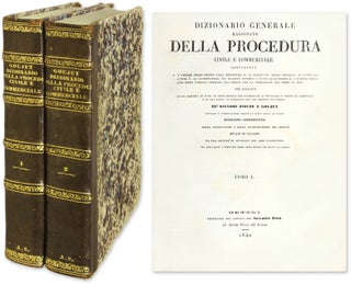 Item #54187 Dizionario Generale Ragionato Della Procedura Civile E Commerciale....