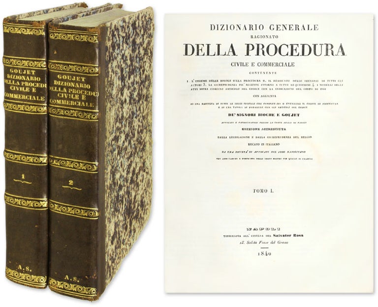 Item #54187 Dizionario Generale Ragionato Della Procedura Civile E Commerciale. Charles-Jules-Armand Bioche, Charles Goujet.