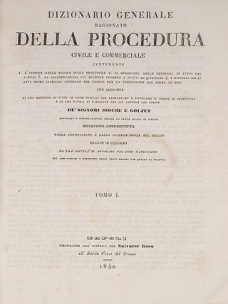 Dizionario Generale Ragionato Della Procedura Civile E Commerciale...