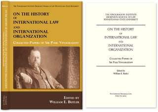 Item #54319 On the History of International Law and International Organization. Sir Paul...