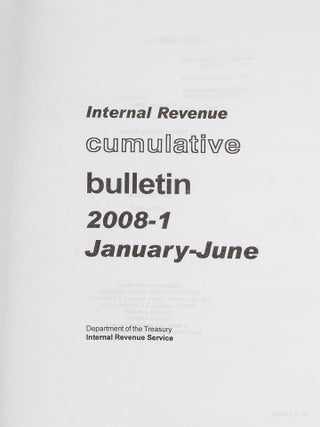 Internal Revenue Cumulative Bulletin. 2008-1 January-June