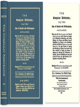 Item #54606 The Compleat Arbitrator: or the Law of Awards; Containing Plain and. Matthew Bacon,...