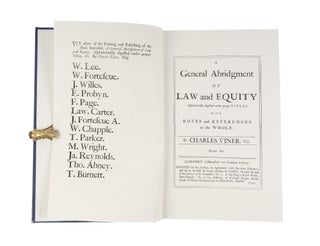 A General Abridgment of Law and Equity: Alphabetically Digested...