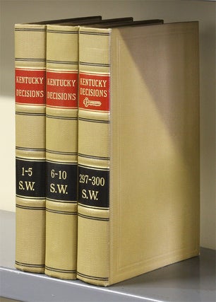 Item #55077 Kentucky Decisions (SW 1st). Vols. 1-300, in 61 books (1886-1928). West Publishing Co