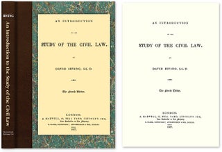 Item #55302 An Introduction to the Study of the Civil Law. David Irving