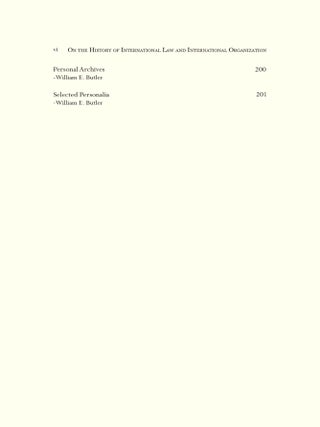 On the History of International Law and International Organization...