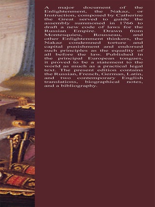 The Nakaz of Catherine the Great: Collected Texts