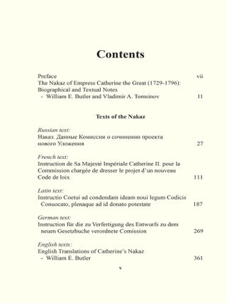The Nakaz of Catherine the Great: Collected Texts