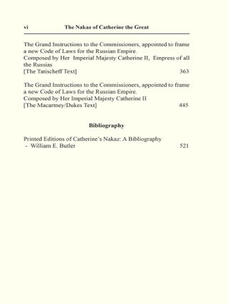 The Nakaz of Catherine the Great: Collected Texts