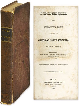 Item #55711 A Digested Index of the Reported Cases Adjudged in the Courts. Francis L Hawks,...