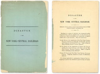 Item #56205 Disaster to The New York Central Railroad: Decisions of the General. New York Central...