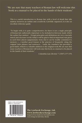 The First Year of Roman Law.