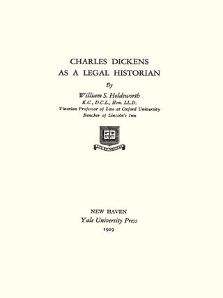 Charles Dickens as a Legal Historian.