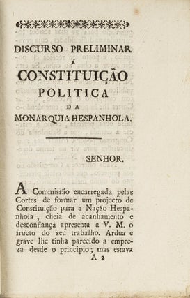 Discurso Preliminar a Constituicao Politica de Monarquia Hespanhola.