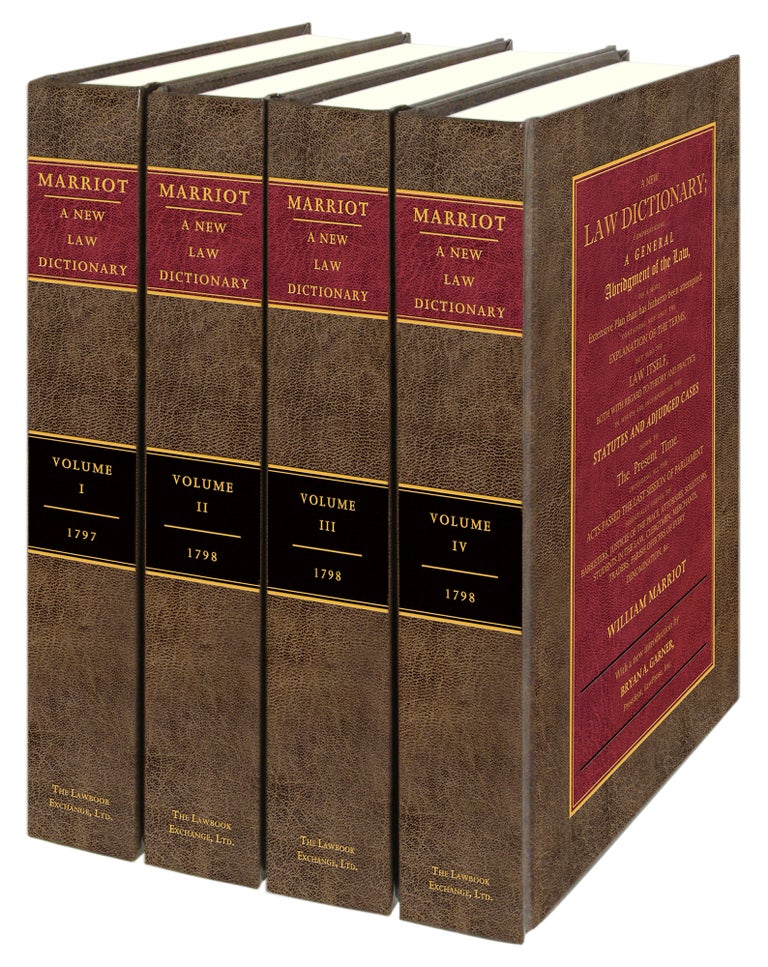 Item #56527 A New Law Dictionary; Comprehending A General Abridgment of the Law. William Marriott.