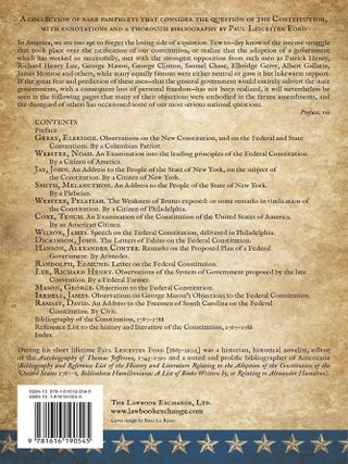 Pamphlets on the Constitution of the United States... PAPERBACK...