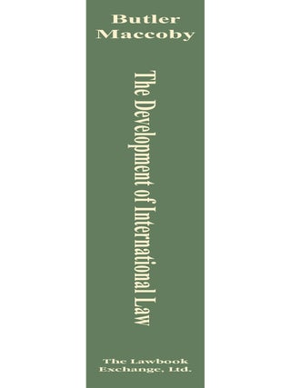 The Development of International Law. PAPERBACK