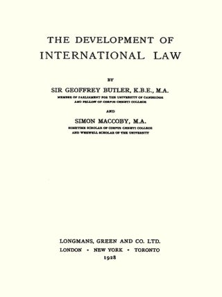 The Development of International Law. PAPERBACK