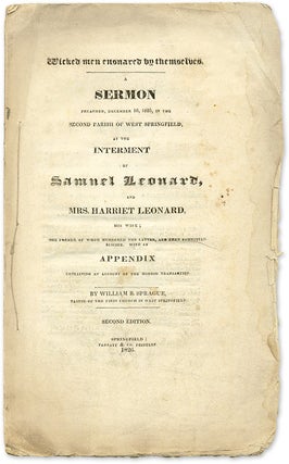 Item #56632 Wicked Men Ensnared by Themselves: A Sermon Preached, December 16. William Buell Sprague