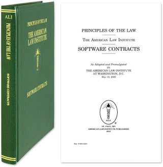 Item #56642 Principles of the Law of Software Contracts - Official Text. American Law Institute....