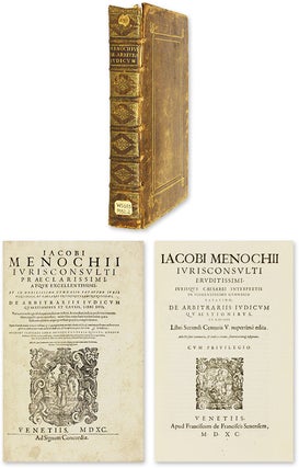 Item #56892 De Arbitrariis Iudicum Quaestionibus et Causis, Libri Duo... D. Giacomo Menochio,...