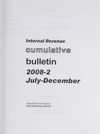 Internal Revenue Cumulative Bulletin. 2008-2 July-December