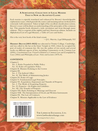 A Selection of Legal Maxims, Classified and Illustrated. 8th Am. ed...