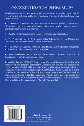 The Doctrine of Judicial Review Its Legal and Historical Basis...
