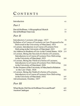 David Hoffman: Life Letters and Lectures at the University of Maryland