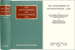Item #57243 The Development of International Law. Si offrey Butler, Simon Maccoby