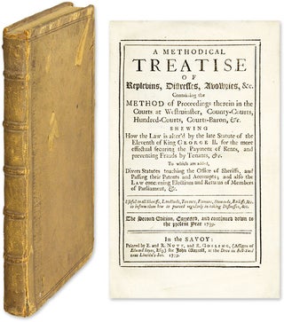 Item #57345 A Methodical Treatise of Replevins, Distresses, Avowries. Replevin