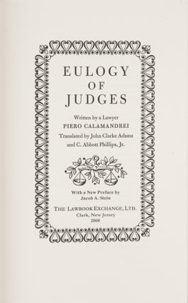 Eulogy of Judges. Paperback edition.