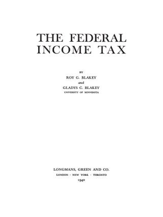 The Federal Income Tax.